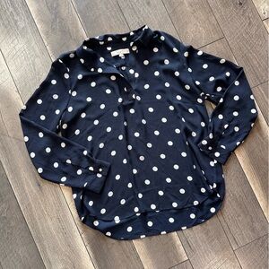 Loft Polka Dot Long Sleeve Blouse